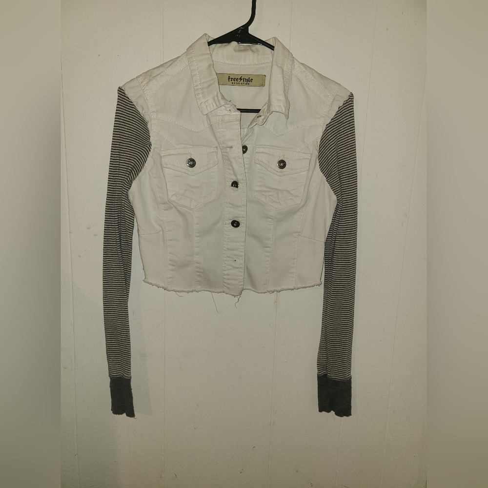 Freestyle half jacket Jean white
